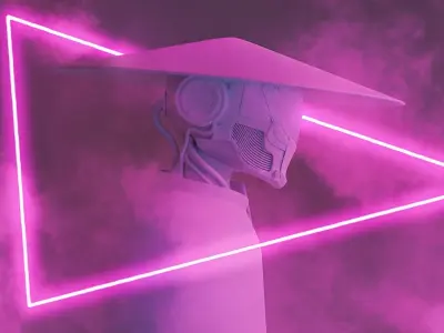 Cyber Samurai Face model Free 3D model