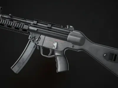 MP 5 Sub Machine Gun Low-poly 3D model