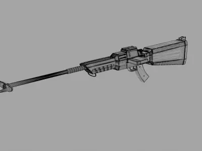 Rifle Unreal 1  Low-poly 3D model