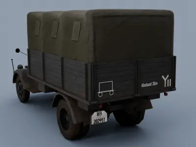 SD KFZ 305 - Opel Blitz  4x2  3 ton Utility truck Low-poly 3D model