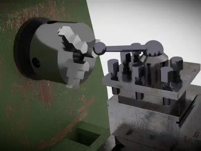 Lathe turning machine 3D model