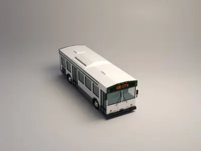 Low-Poly Cartoon City Bus Low-poly 3D model