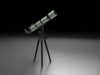 telescope copper copper telescope space science equipment  3D model