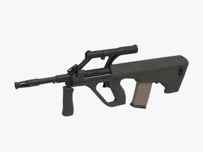 Steyr aug Low-poly Low-poly 3D model