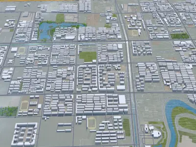 Hengshui Hebei China 25km Free low-poly 3D model