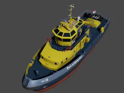 RPA12 tugboat Low-poly 3D model