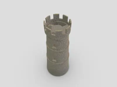 Medieval Castle Module 01 Low Poly PBR Realistic Low-poly 3D model