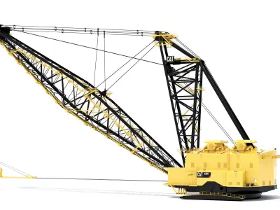 Dragline 3D model crane 3D model