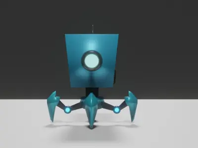 Robot Spider Low-poly 3D model order