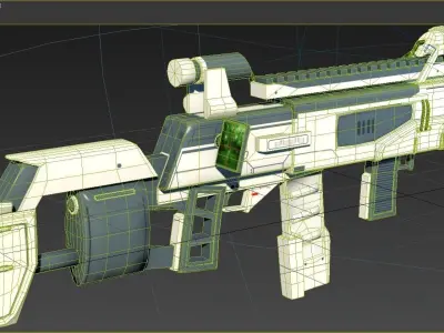 Futuristic Assault Rifle Low-poly 3D model buy