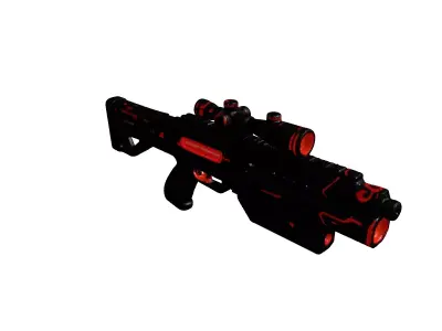Futuristic Laser Rifle with Carbon Fiber 3D model