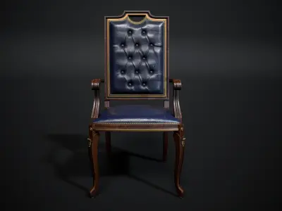 Classic Tufted Chair - High-Quality PBR Low-poly 3D model