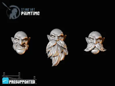 Space dwarf 9 heads 3D model