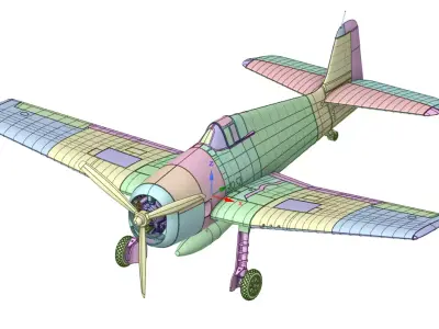 Grumman F6F-5 Hellcat  1 by 24 Scale 3D Printable Model 3D print model