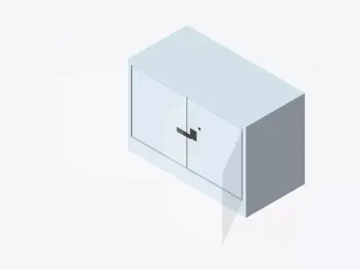 Cabinet - Metal - Locka - Economical Low-poly 3D model