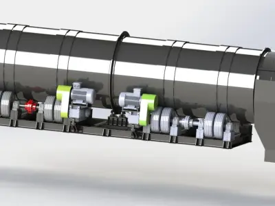 DRUM WASHING AND SCREENING 3000X12000 mm 3D model
