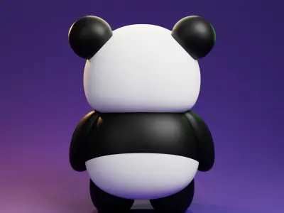 PANDA CARTON STYLISED 3D model