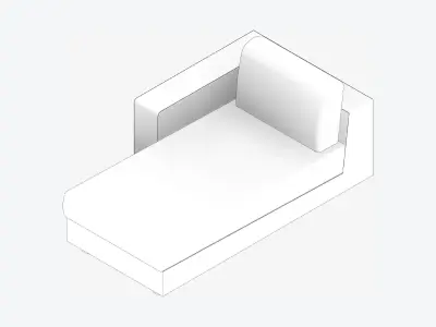 Seat - Sofa - Simplicity - Comfort - Chaise - One Arm Low-poly 3D model