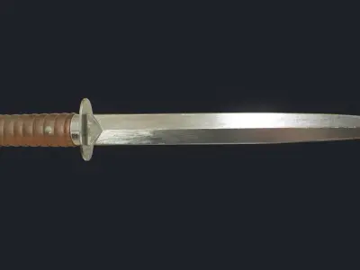 Dutch WWI M-1915 Stormdolk Knife-Sample Free low-poly 3D model