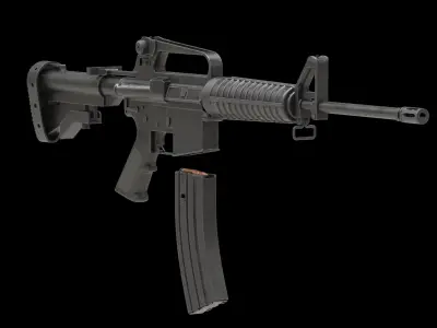 Colt AR-15 Low Poly  Low-poly 3D model