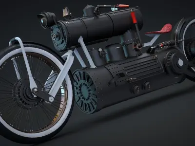 Steampunk bike 3D model purchase