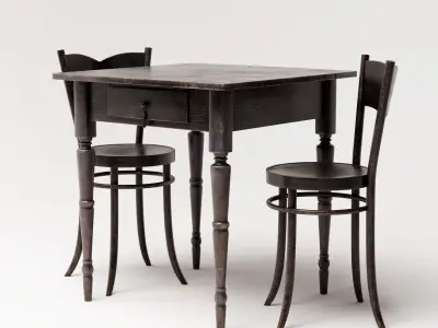 Vintage Dining Set 3D model