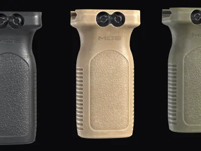 Tactical vertical grip Magpul RVG  Low-poly 3D model