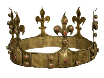 Old Medival Crown LowPoly PBR Low-poly 3D model