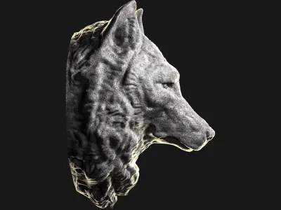 Wolf Head Sculpture 3D model