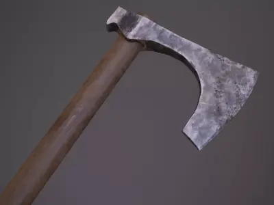 Iron battle Axe Low-poly 3D model purchase