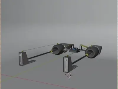 Sci-fi gun drone Free low-poly 3D model