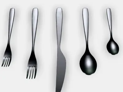 TILLAGD Cutlery service 20 p Low-poly 3D model