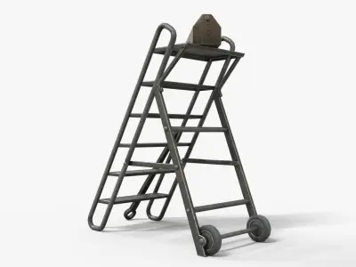 Step Stool With Tools Low-poly 3D model