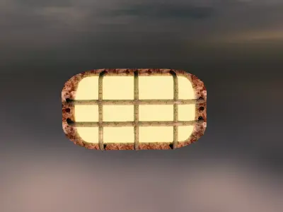Industrial Bulkhead Lamp Low Poly Low-poly 3D model