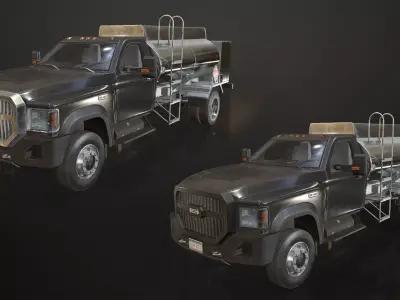 Medium Duty VX400 - Fuel Truck Low-poly 3D model