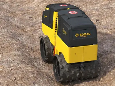 Trench Roller Bomag BMP 8500 Dirty 3D model