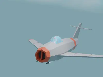 MIG airplane lowpoly Free 3D model