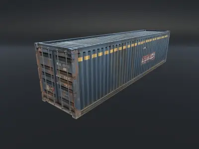 Contains shipping containers Low-poly 3D model