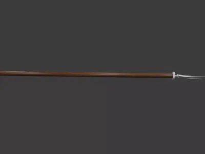 Japanese Naginata  Low-poly 3D model