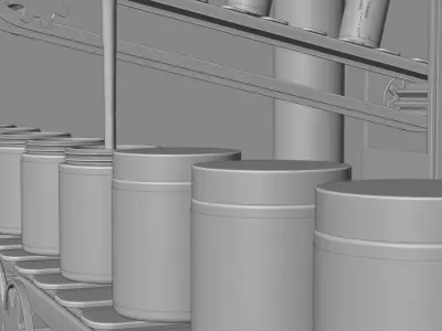 3D Factory Inspired Background for Cosmetic Presentation 3D model