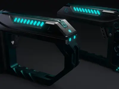 Sci-fi blaster  Free 3D model