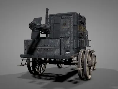 Old West Armored Safe Wagon 3D model
