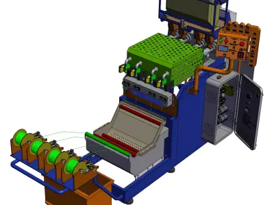 Printer filament production extruder 3D model