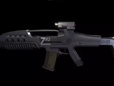 ZR2 Battle-Rifle Low-poly 3D model