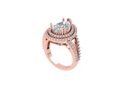 Pear Art Deco Ring 3D print model