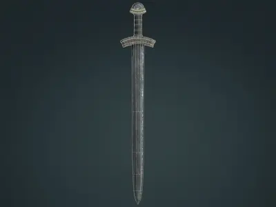 Viking Sword E - Fantasy Weapon Low-poly 3D model
