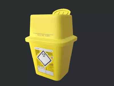 Sharps bin Low-poly 3D model