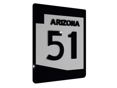 Sign Arizona Highway 51 3D model