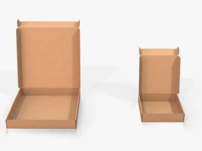 Mailer Boxes - Low Profile Set 3D model