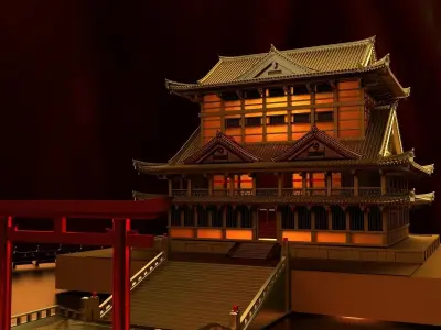 Chinese house 3D model get
